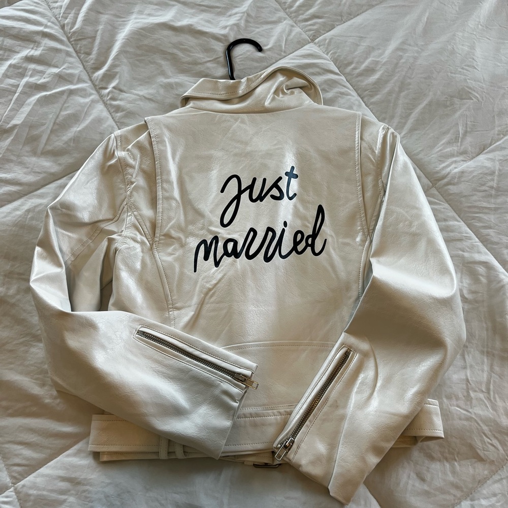 Fashion Nova Just Married leather jacket